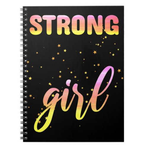 Strong Girl Pastel Star Notebook