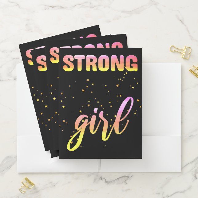 Strong Girl Pastel Star Pocket Folder (In Situ)