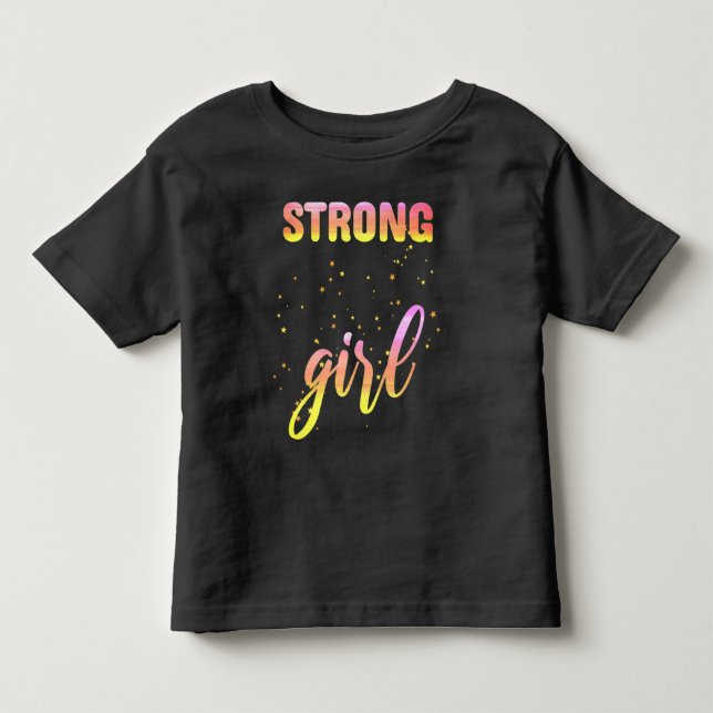 Strong Girl Pastel Star Toddler T-shirt (Front)