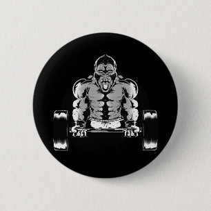 Strong Gorilla Pumps Muscles Button