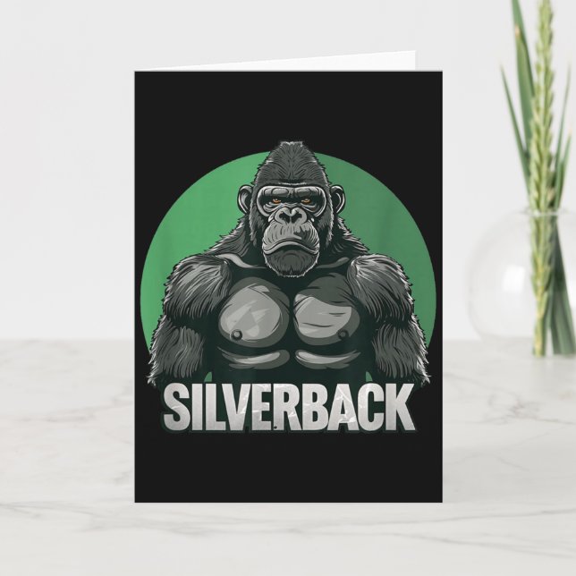 Strong Gorilla Silverback For Monkey Lovers  Card (Front)