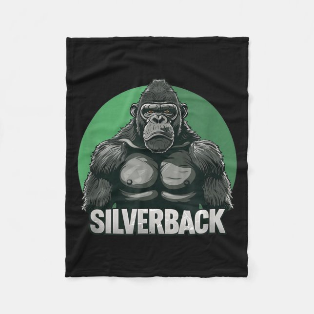 Strong Gorilla Silverback For Monkey Lovers  Fleece Blanket (Front)