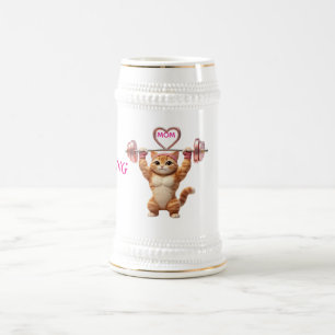 Strong Gym Cat Mom Beer Stein – Mother’s Day Gift