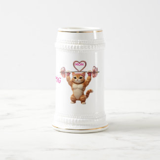 Strong Gym Cat Mom Beer Stein – Mother’s Day Gift