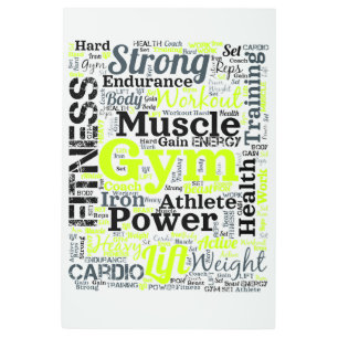 Strong Gym Workout Word Cloud Metal Print