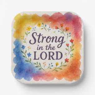 Strong in the Lord Christian Art Paper Plates