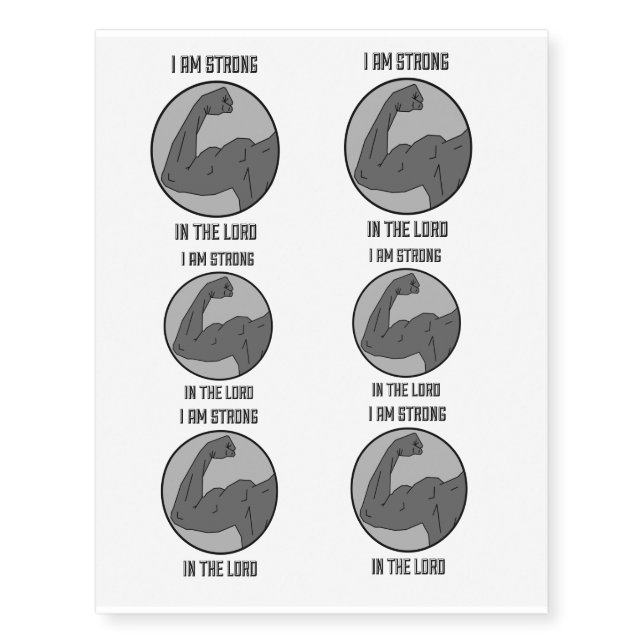 Strong in the Lord Temporary Tattoos (Front)