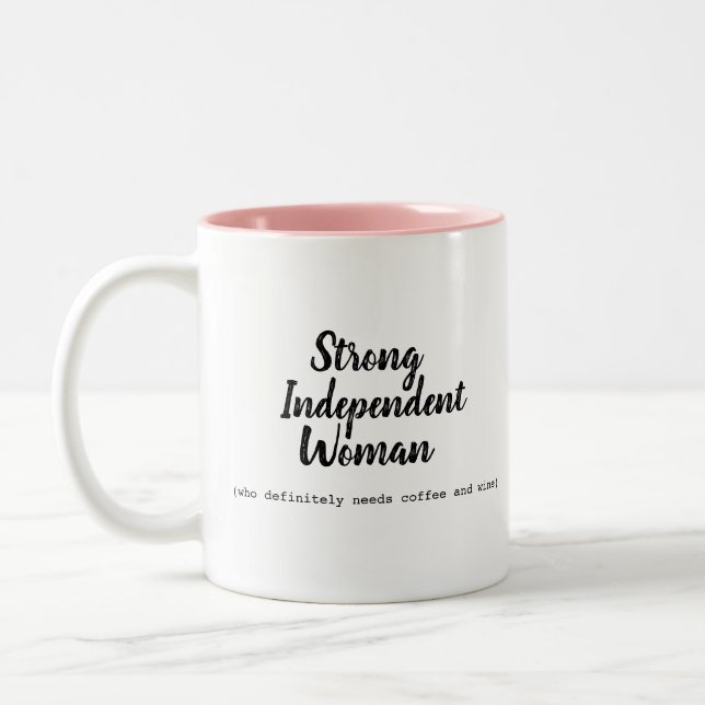Strong Independent Woman Coffee and Wine Mug (Left)
