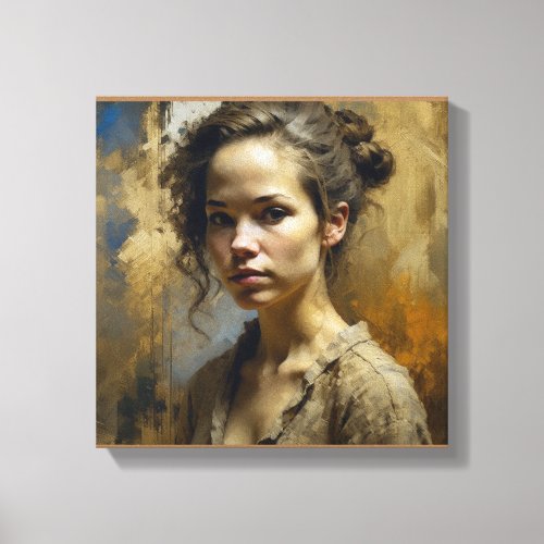 Strong Independent Young Woman Captivating Beauty Canvas Print