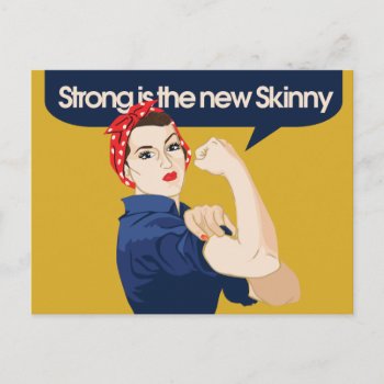 Strong Is The New Skinny Postcard by Vintage_Bubb at Zazzle