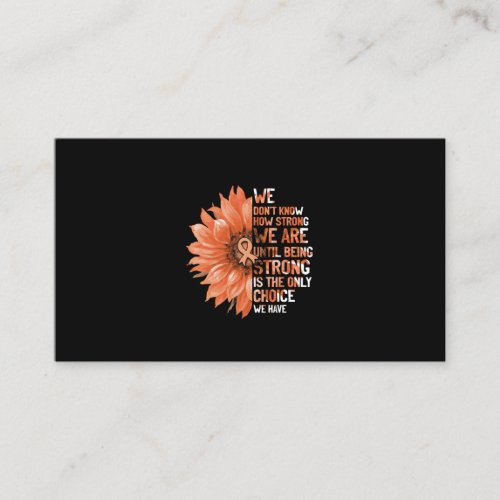 Strong Is The Only Choice Uterine Cancer Awareness Business Card