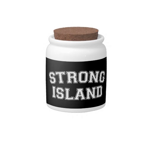 Strong Island NYC USA Candy Jar