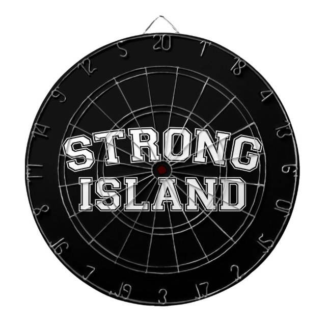 Strong Island, NYC, USA Dartboard With Darts (Front)