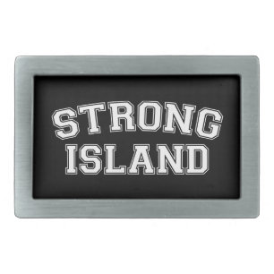 Strong Island, NYC, USA Rectangular Belt Buckle