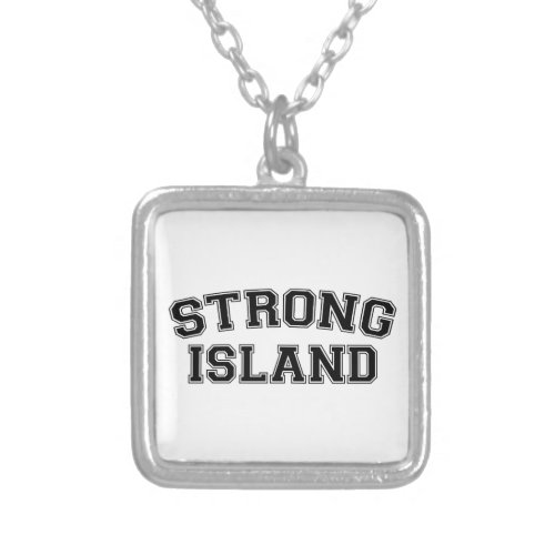 Strong Island NYC USA Silver Plated Necklace