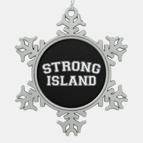 Strong Island NYC USA Snowflake Pewter Christmas Ornament