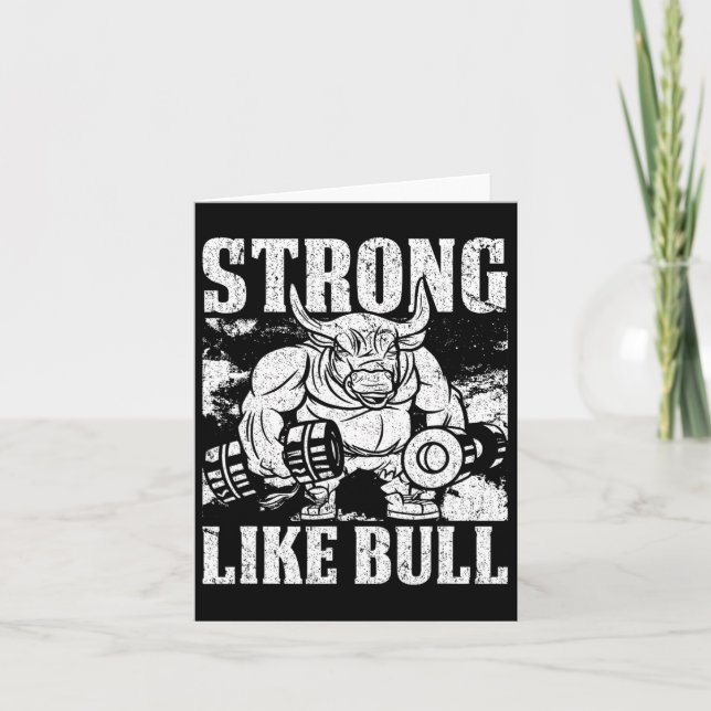 Strong Like A Bull Powerlifting Bodybuilding  Card (Front)