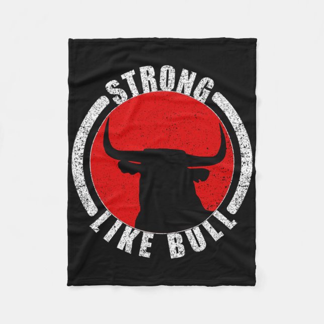 Strong Like Bull Bodybuilding And Power Lifting 2  Fleece Blanket (Front)