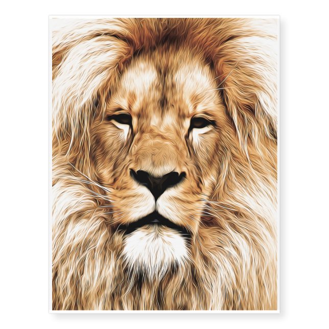 Strong Lion Temporary Tattoos (Front)