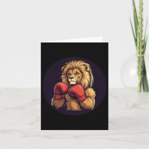 Strong Lion With Boxing Mitts Costume For Boys And Card