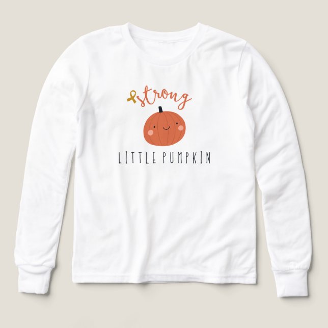strong little pumpkin childhood cancer boys  Tri-Blend shirts (Design Front)