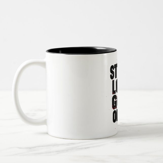 Strong Looks Good on Me – Gym Motivation Typograph Two-Tone Coffee Mug (Left)