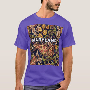 Strong Maryland State Vintage Floral Maryland  T-Shirt