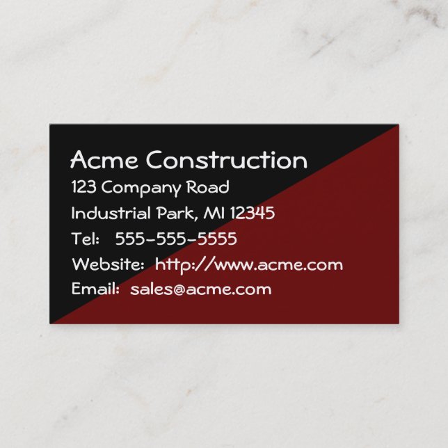 Strong Masculine No Frills Brown and Black Plain Business Card (Front)