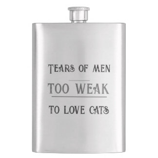 Strong Men Love Cats Cat Humor Flask