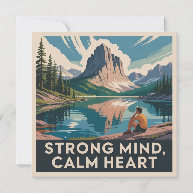 Strong Mind, Calm Heart Invitation (Front)