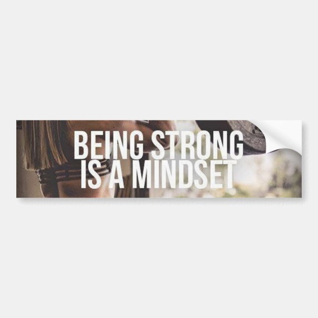 Strong Mindset - Women's Fitness Inspirational Bumper Sticker (Front)