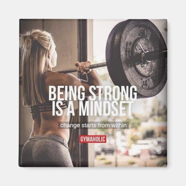 Strong Mindset - Women's Fitness Inspirational Magnet (Front)