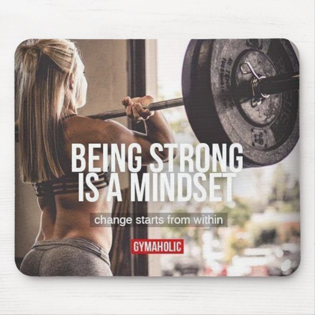 Strong Mindset - Women's Fitness Inspirational Mouse Pad (Front)