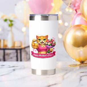 Strong Mom Gym Cat Tumbler – Funny Fitness Gift