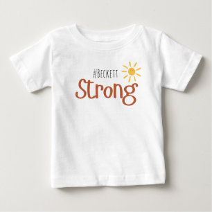 strong #name childhood cancer Baby T-Shirt 