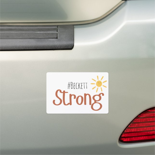 strong #name childhood cancer Car Bumper Magnet (In Situ)