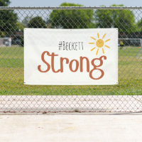 strong #name childhood cancer Outdoor Banner Sign