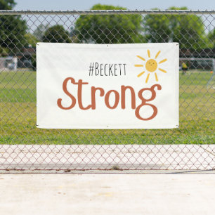 strong #name childhood cancer Outdoor Banner Sign