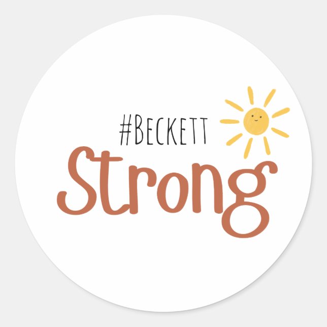 Strong #name childhood cancer Stickers (Front)