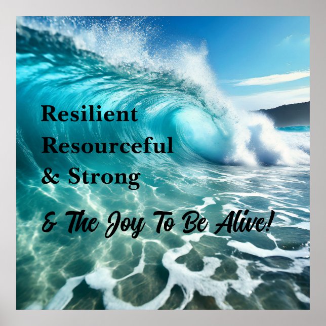 Strong Ocean Wave Inspirational Poster (Front)