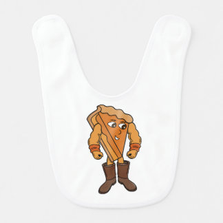 Strong Pie Wearing Boots Baby Bib
