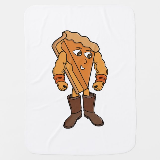 Strong Pie Wearing Boots Baby Blanket (Front)