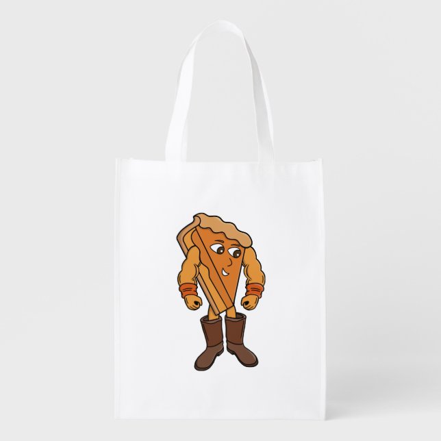 Strong Pie Wearing Boots Grocery Bag (Front)