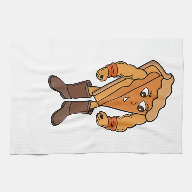 Strong Pie Wearing Boots Kitchen Towel (Horizontal)