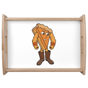 Strong Pie Wearing Boots Serving Tray