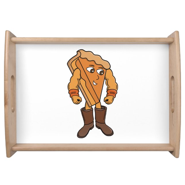 Strong Pie Wearing Boots Serving Tray (Front)