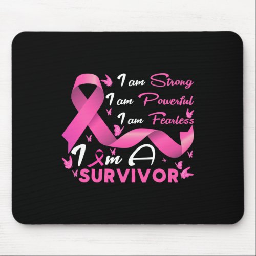 Strong Powerful Fearless Survivor Breast Cancer Aw Mouse Pad