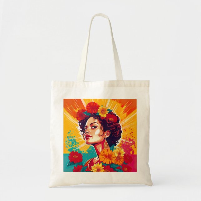 Strong & Proud, Mexican-American Woman Tote Bag (Front)