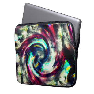 Strong red to blue spiral over grey rough shape th laptop sleeve