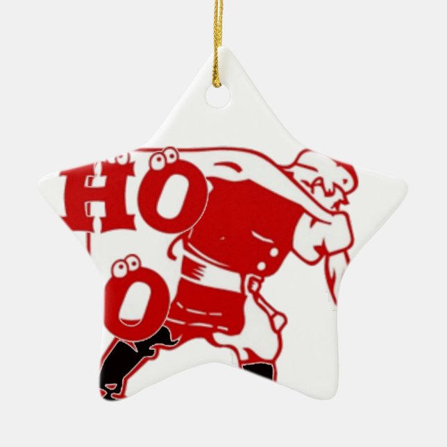 Strong Santa Ho Ho Ho Collection Ceramic Ornament (Front)